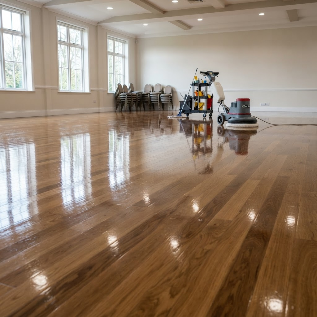 Clean, polished commercial floor